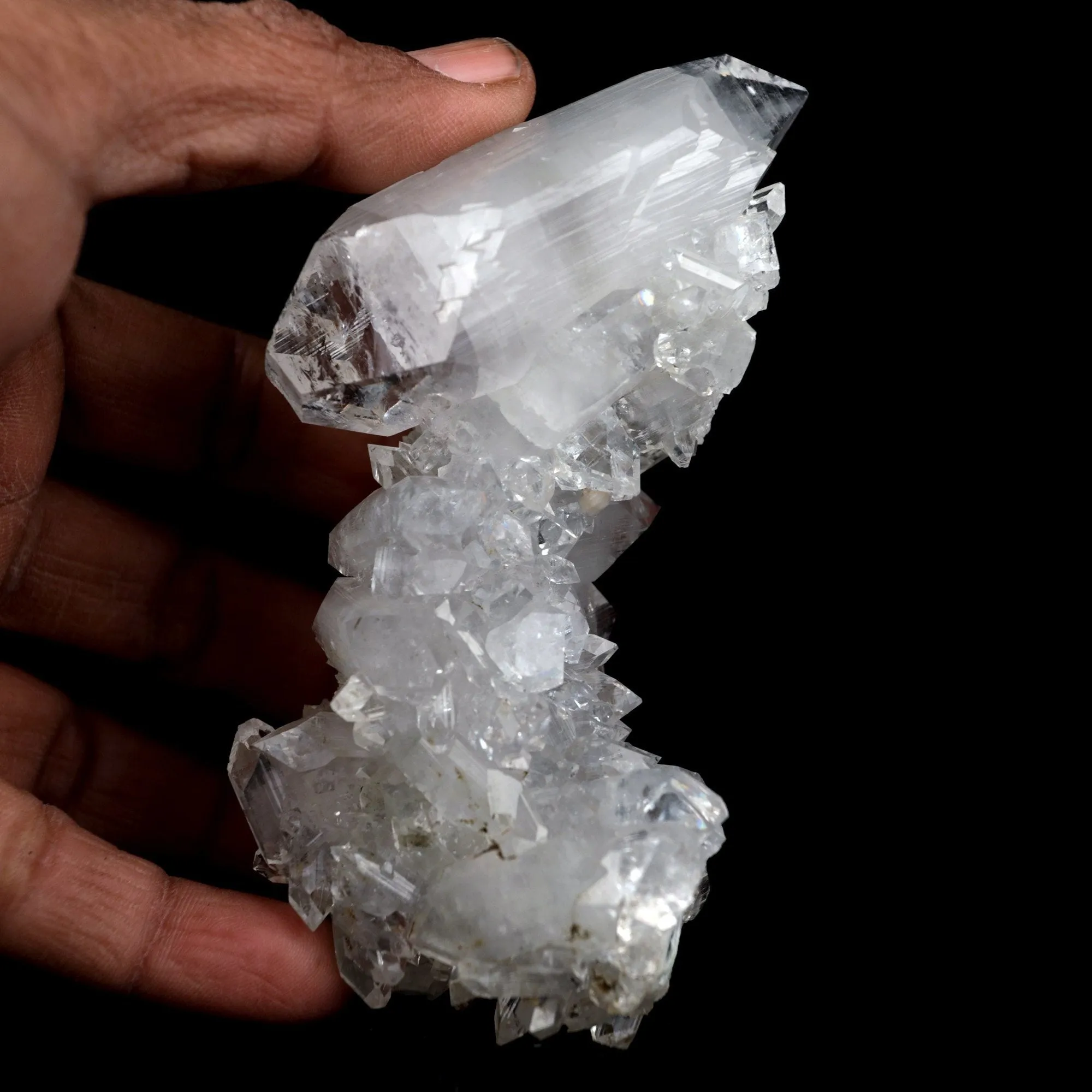 Apophyllite Pointed Big Crystal on MM Quartz Natural Mineral Specimen - image 4
