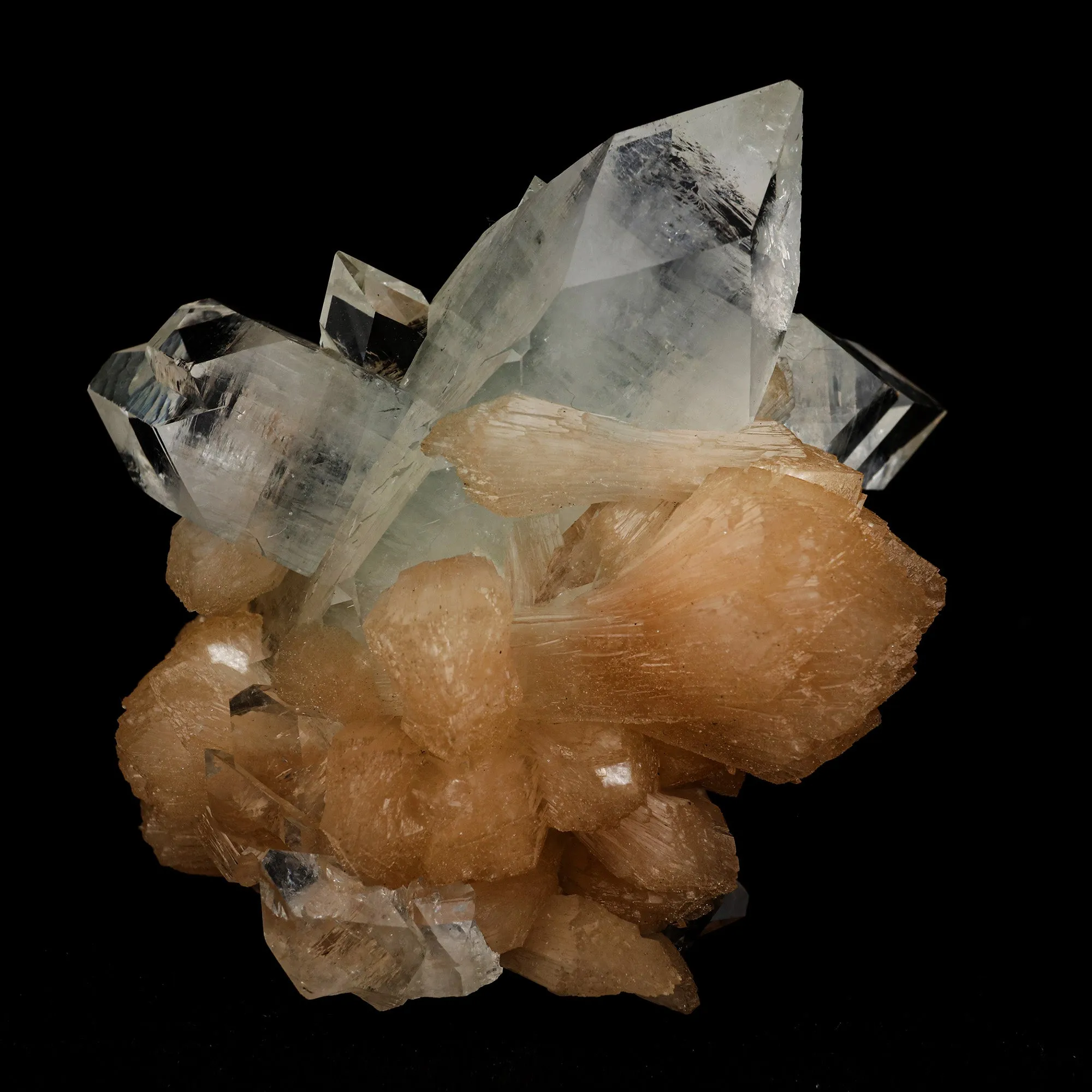 Apophyllite Pointed with Stilbite Natural Mineral Specimen - image 1