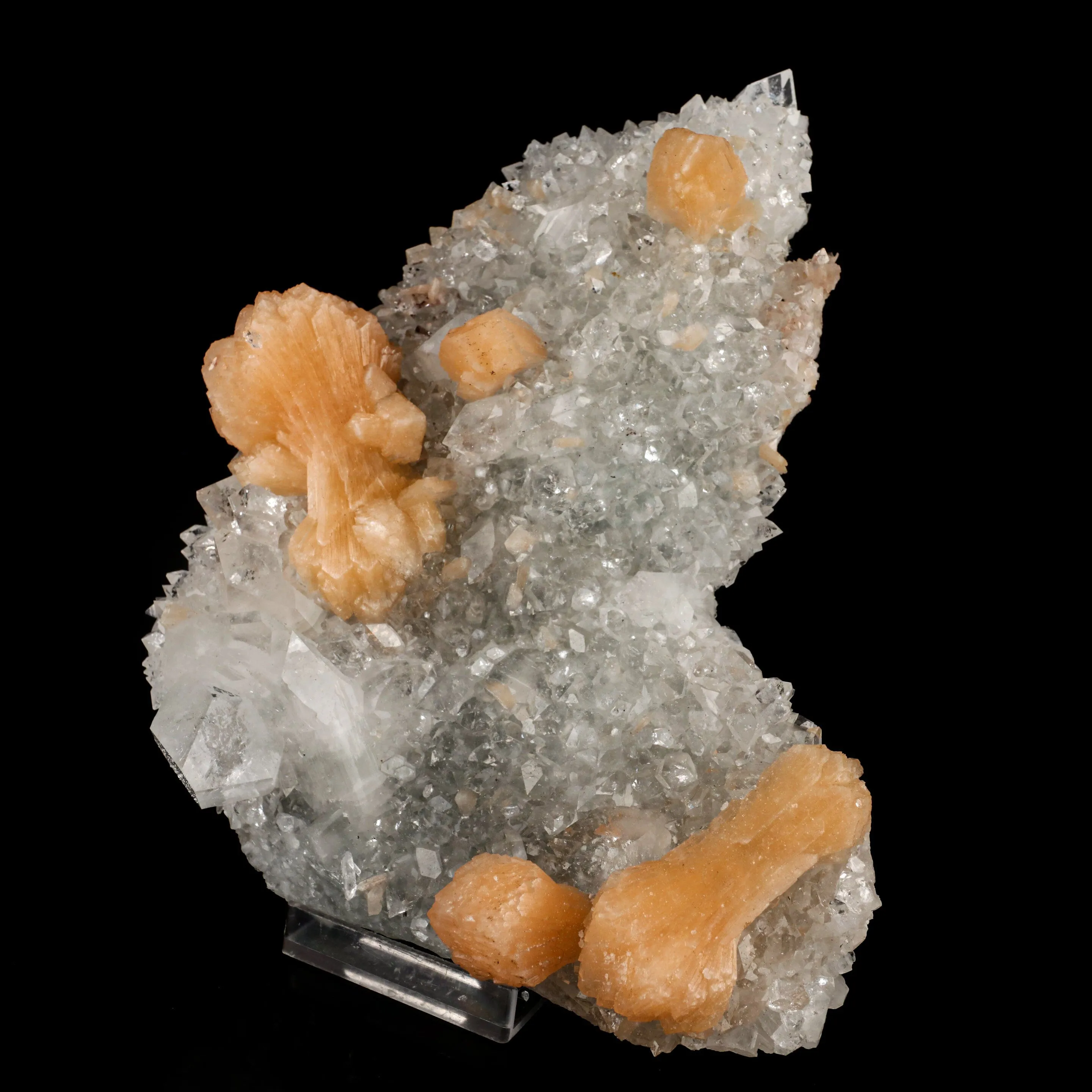 Apophyllite with Stilbite Dual Side Natural Mineral Specimen - image 2