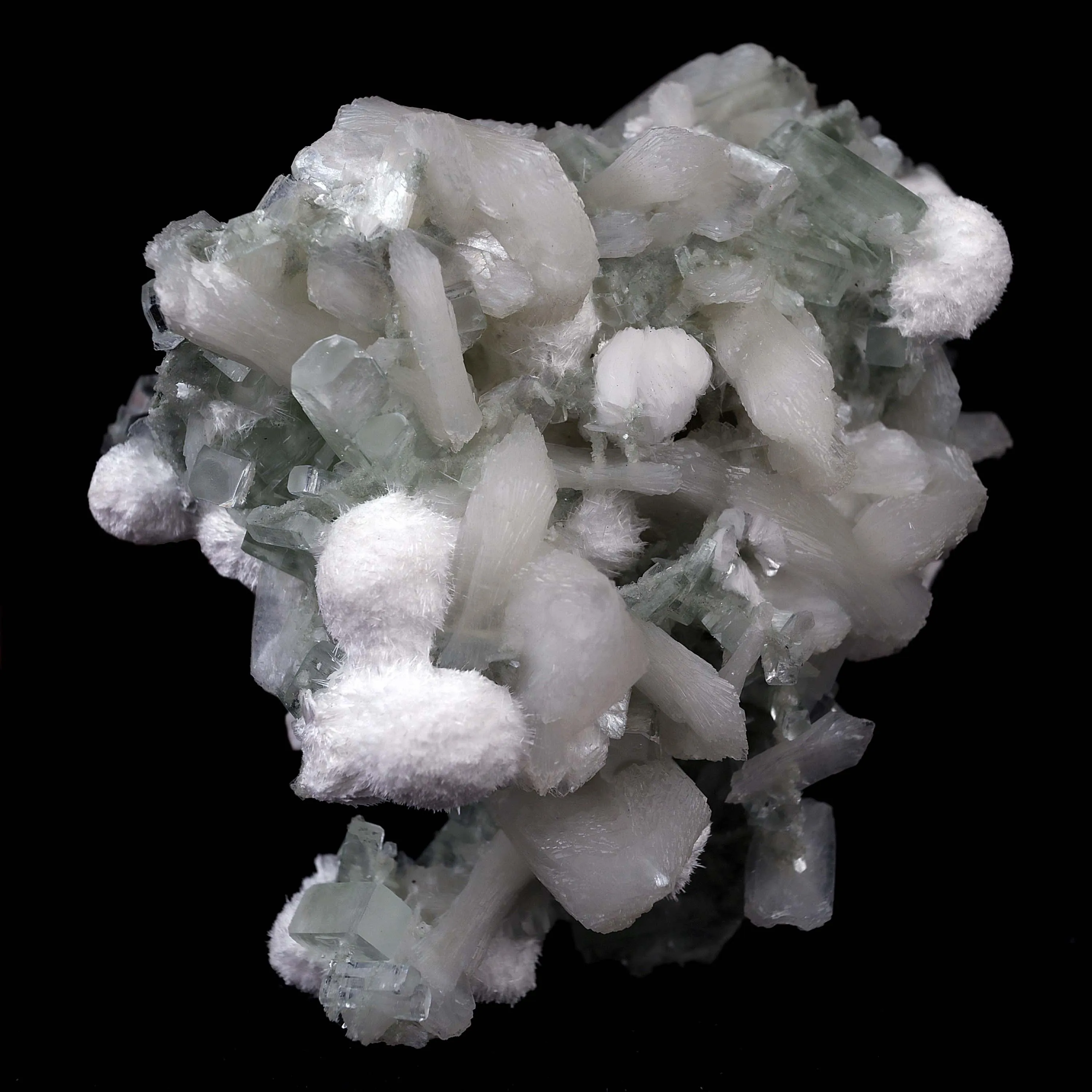 Apophyllite with Stilbite, Mordenite Natural Mesh Formation - image 3