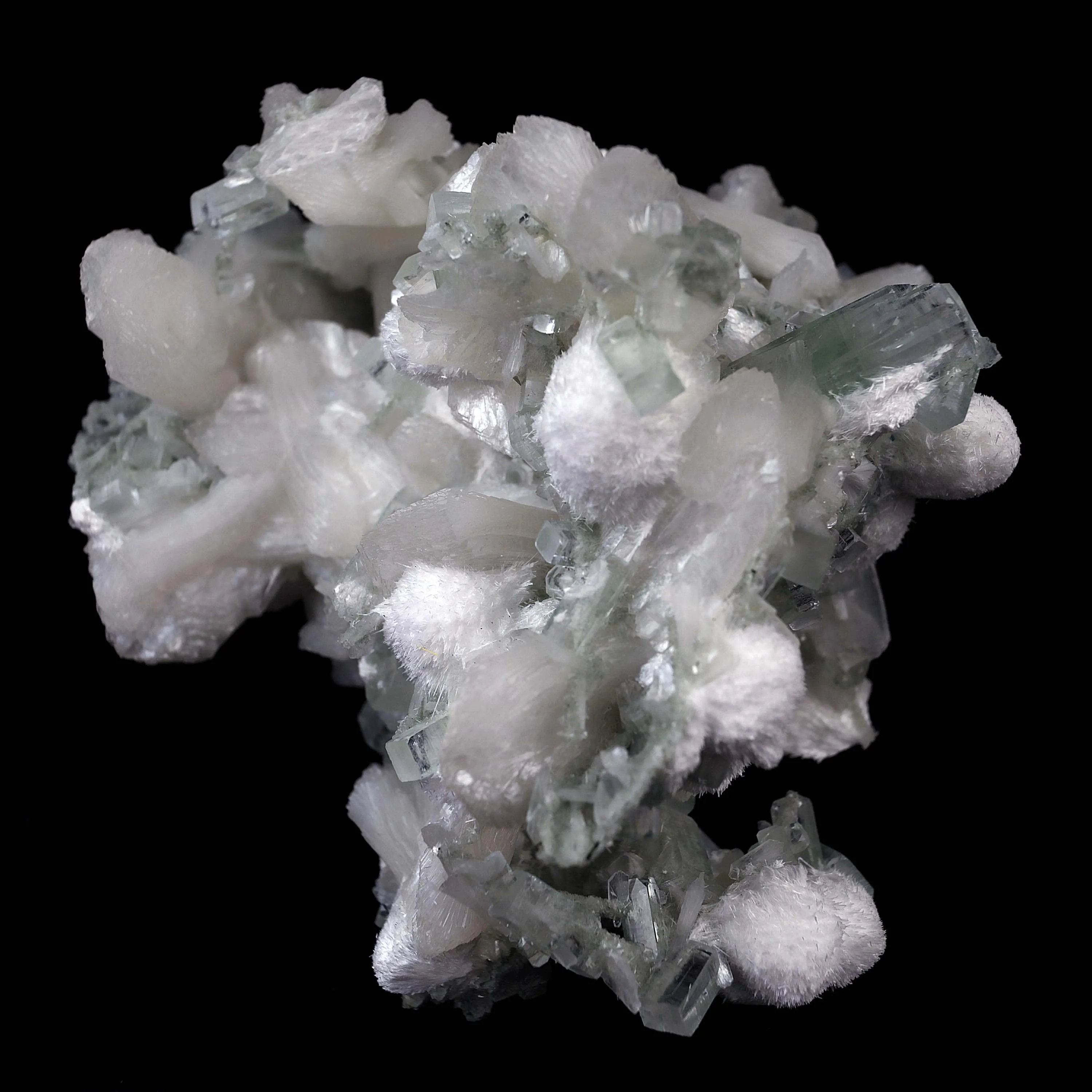 Apophyllite with Stilbite, Mordenite Natural Mesh Formation - image 5