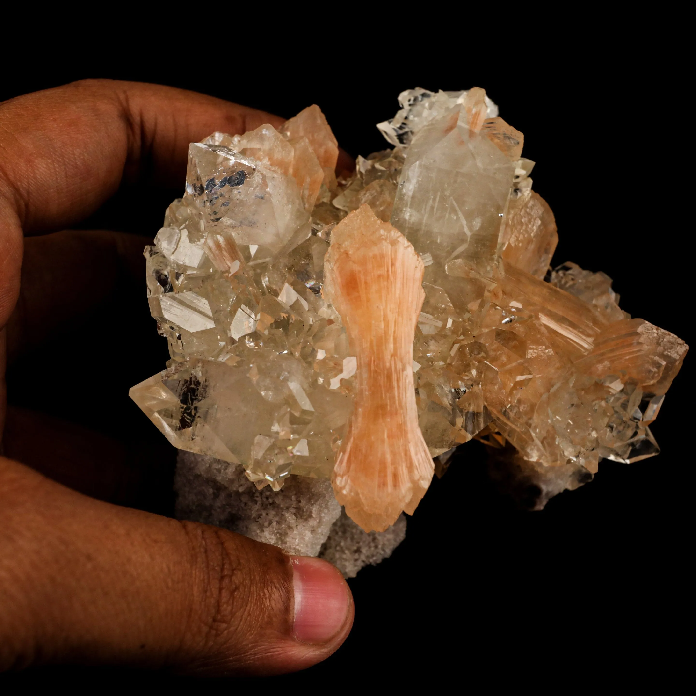 Apophyllite with Stilbite Natural Mineral Specimen - image 5