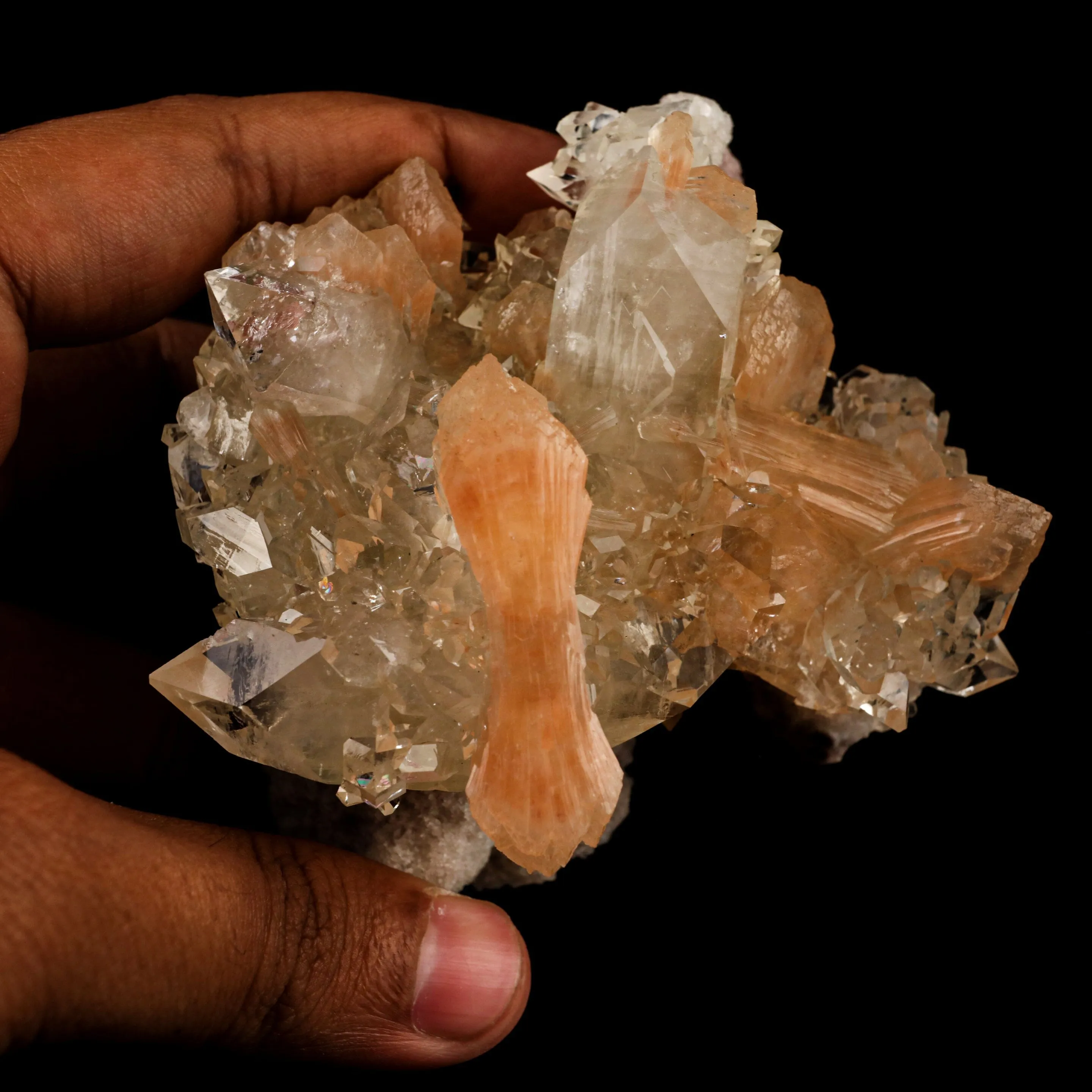 Apophyllite with Stilbite Natural Mineral Specimen - image 4