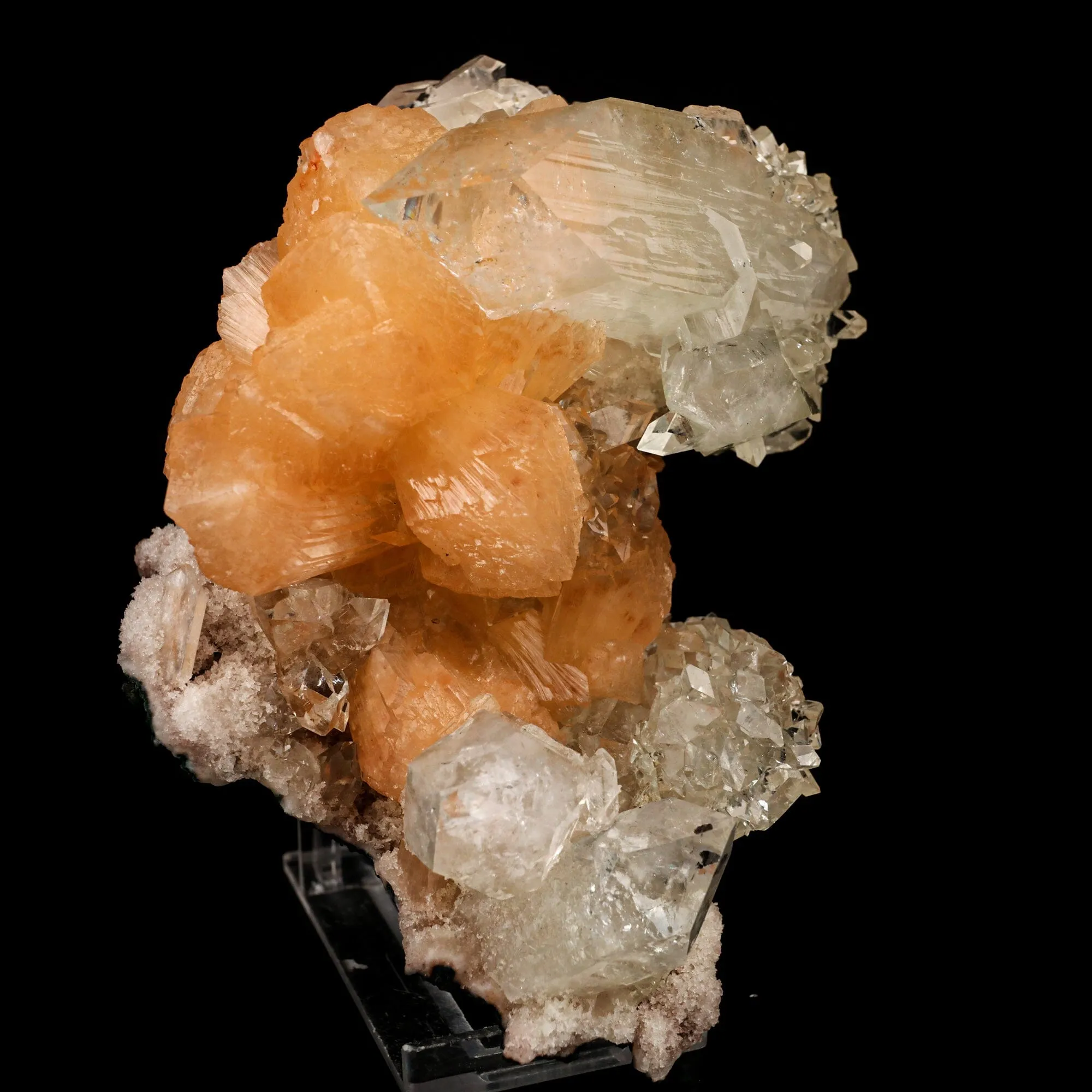 Apophyllite with Stilbite Natural Mineral Specimen - image 2