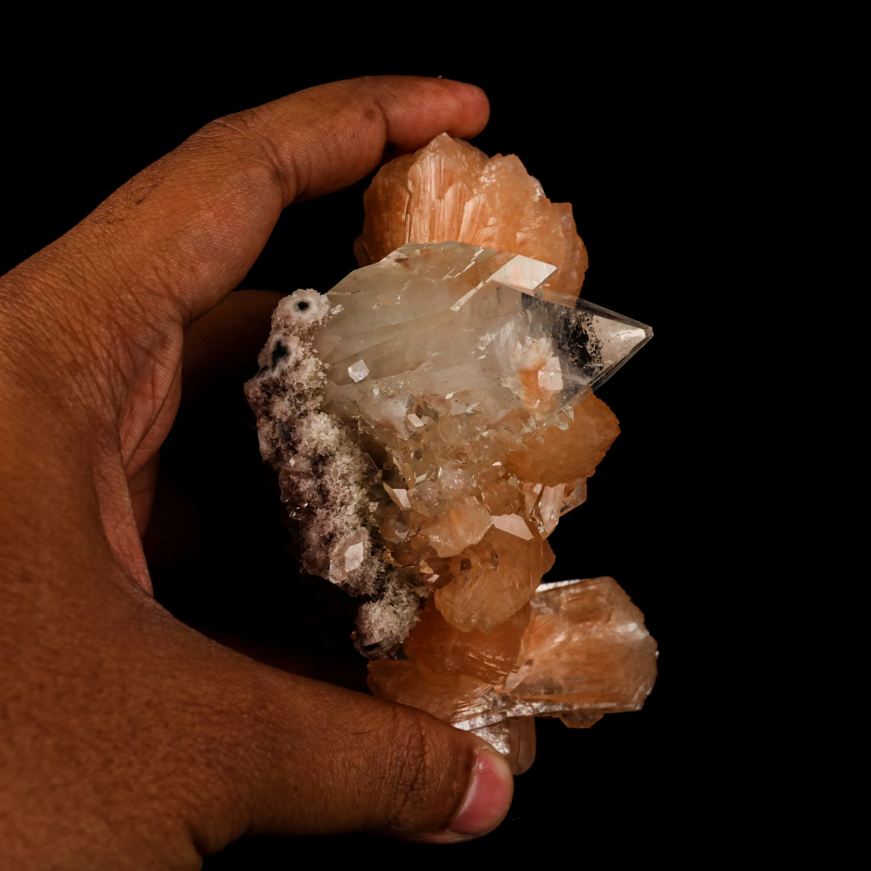 Apophyllite with Stilbite Natural Mineral Specimen - image 5