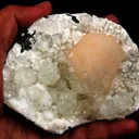 Apophyllite with Stilbite on Chalcedony Natural Mineral Specimen - image 1