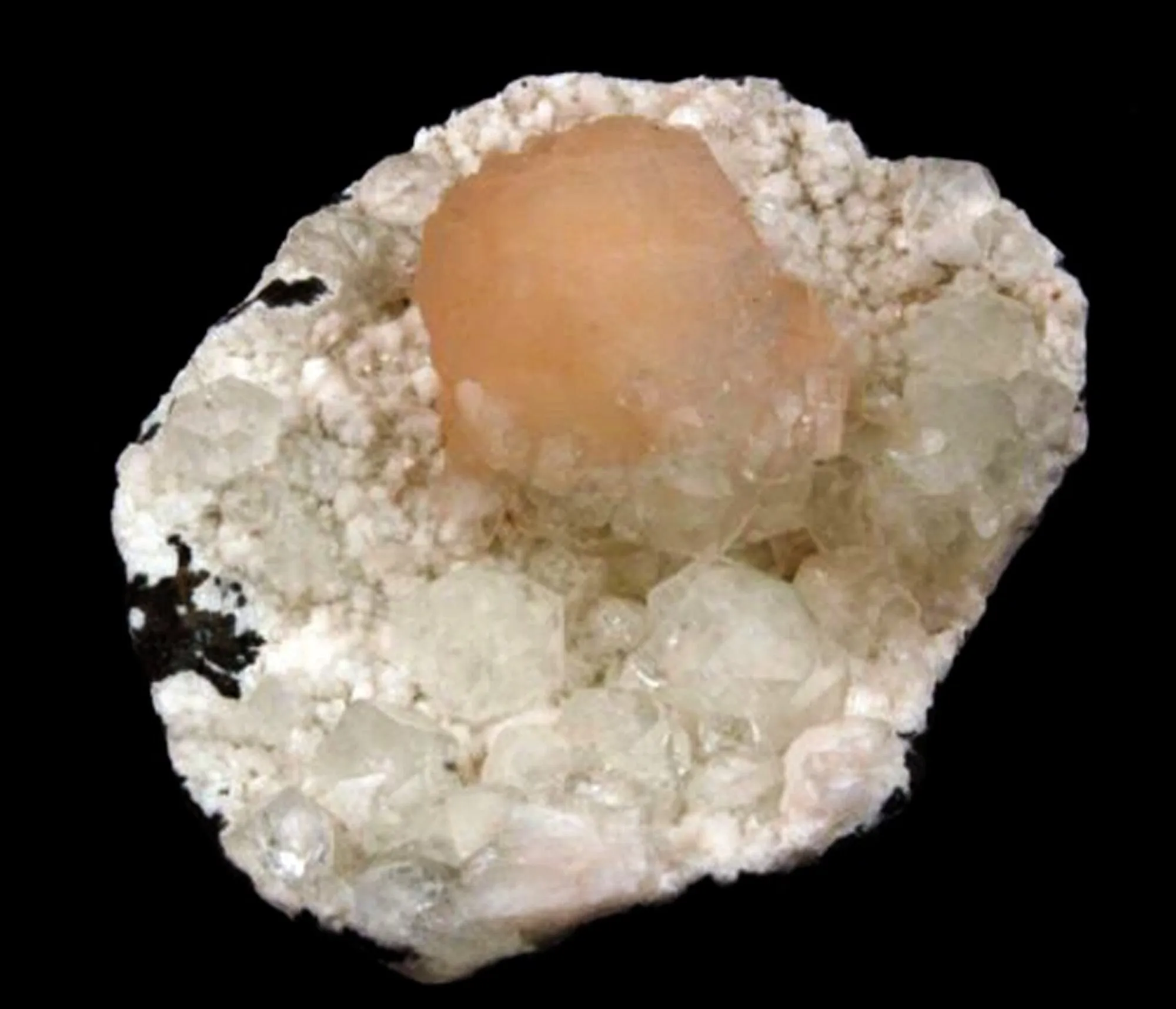 Apophyllite with Stilbite on Chalcedony Natural Mineral Specimen - image 4