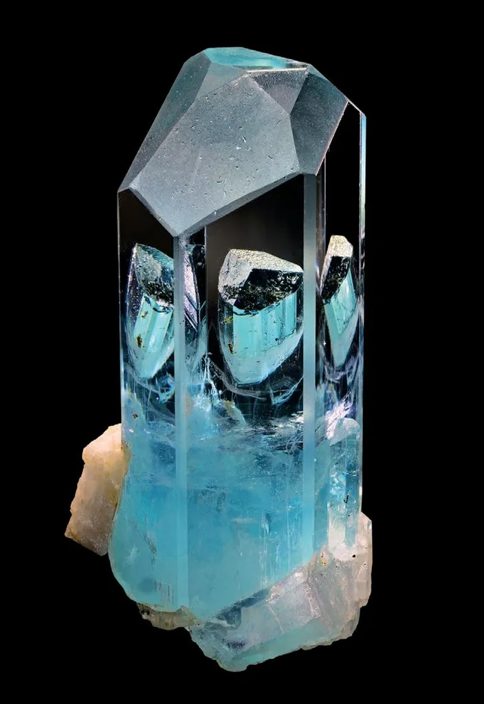 Aquamarine, Albite, Schorl image
