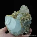 Aquamarine and Fluorite on Muscovite - image 3