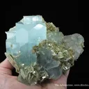 Aquamarine and Fluorite on Muscovite - image 1