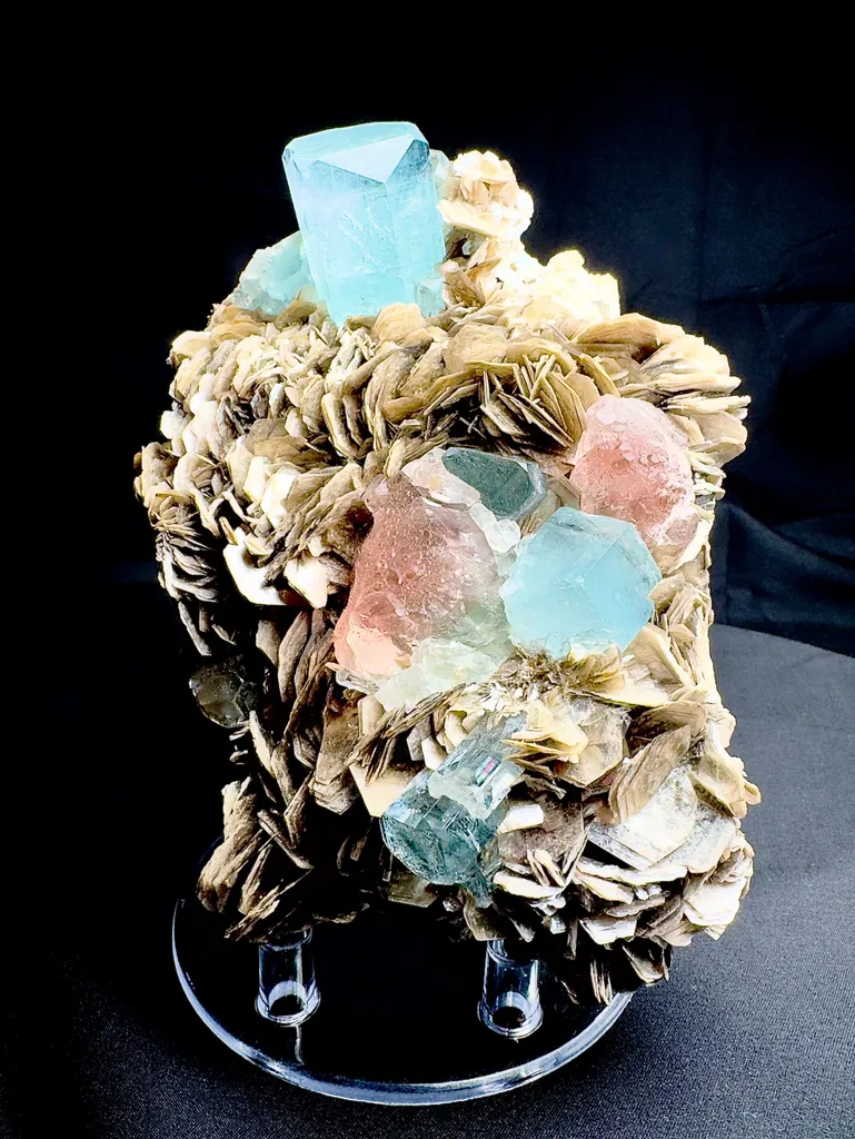 Aquamarine and Pink Fluorite image