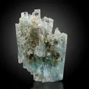 Aquamarine (Beryl) from Erongo, Namibia. Highly aesthetic, sky-blue, Aquamarine crystals showing sharp vertical high vitreous luster. - image 3