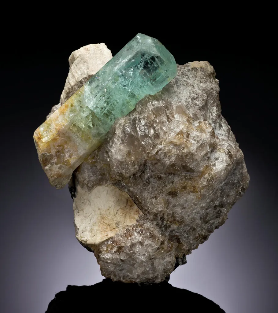 Aquamarine Beryl, Smoky Quartz, Feldspar image