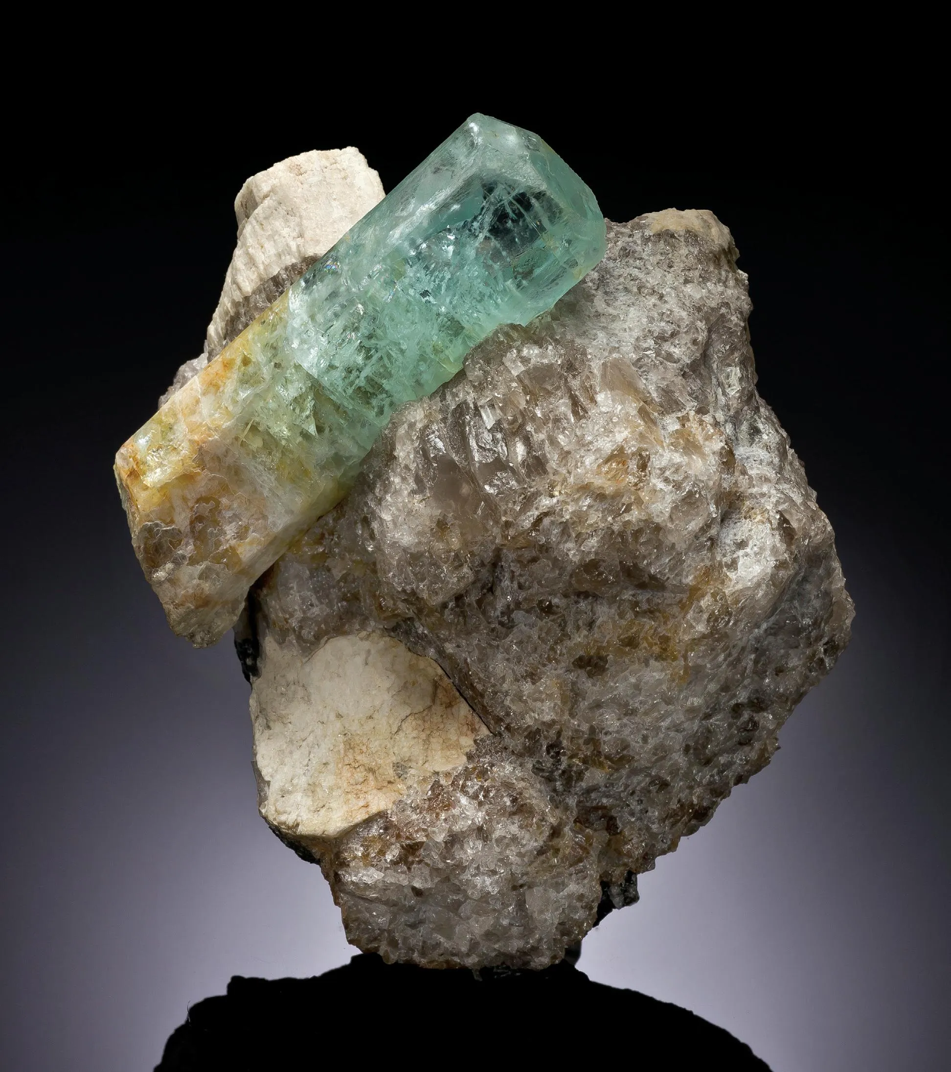 Aquamarine Beryl, Smoky Quartz, Feldspar - image 1