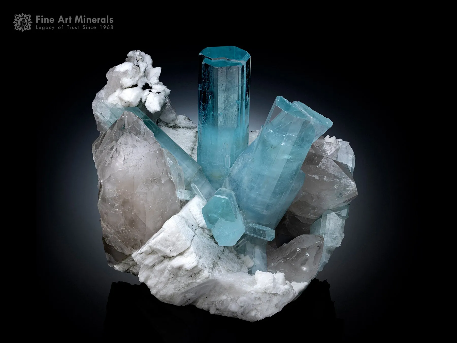 Aquamarine Cluster on Matrix from Shigar Pakistan - image 1