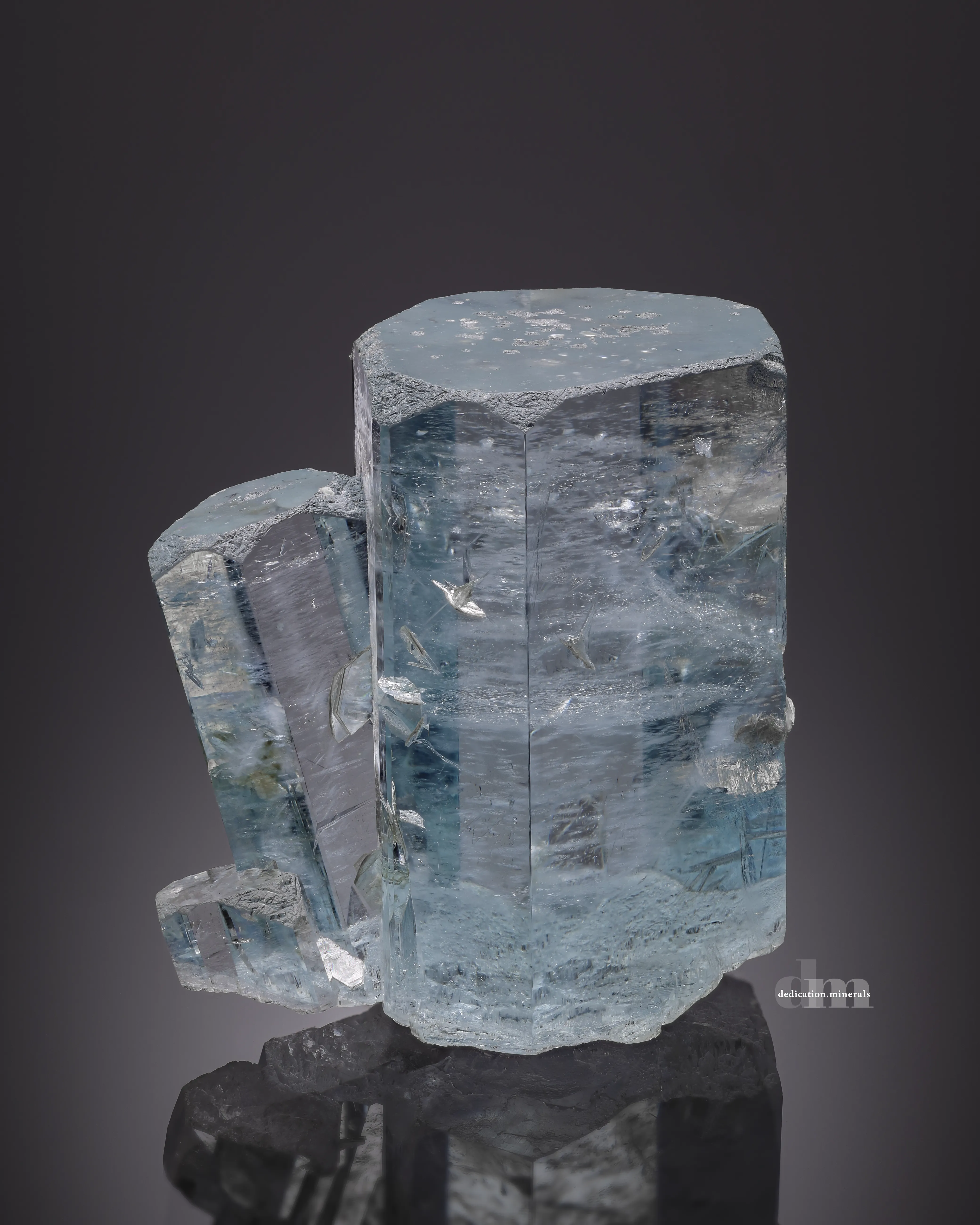 Aquamarine Cluster with Cloud-like Inclusions - image 1