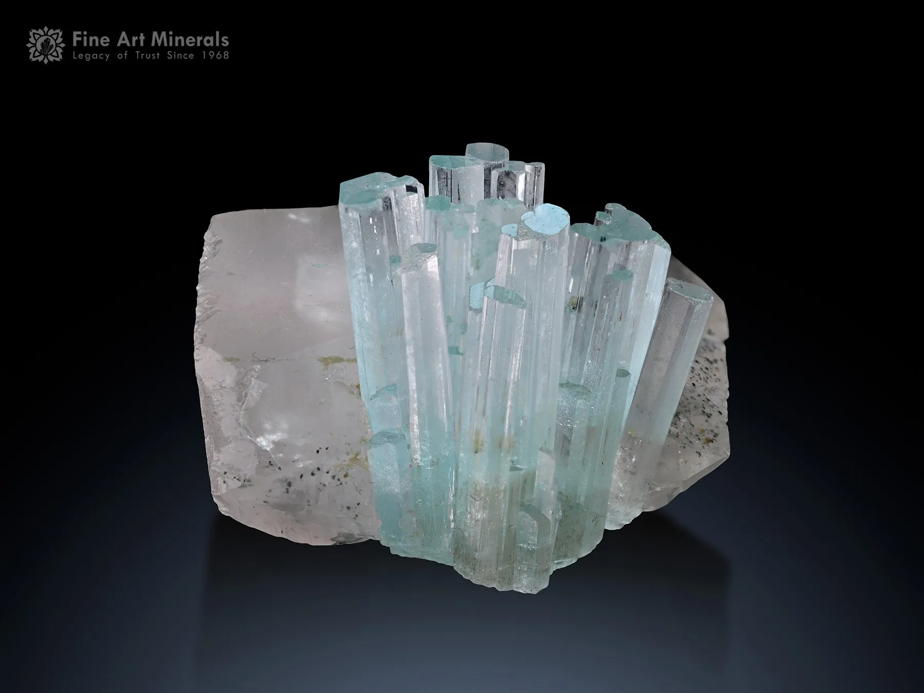 Aquamarine cluster with Quartz from Shigar Pakistan - image 2