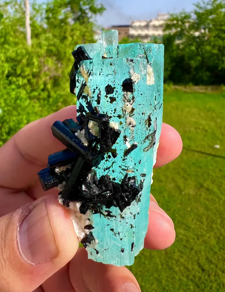 Aquamarine combined tourmaline mica image