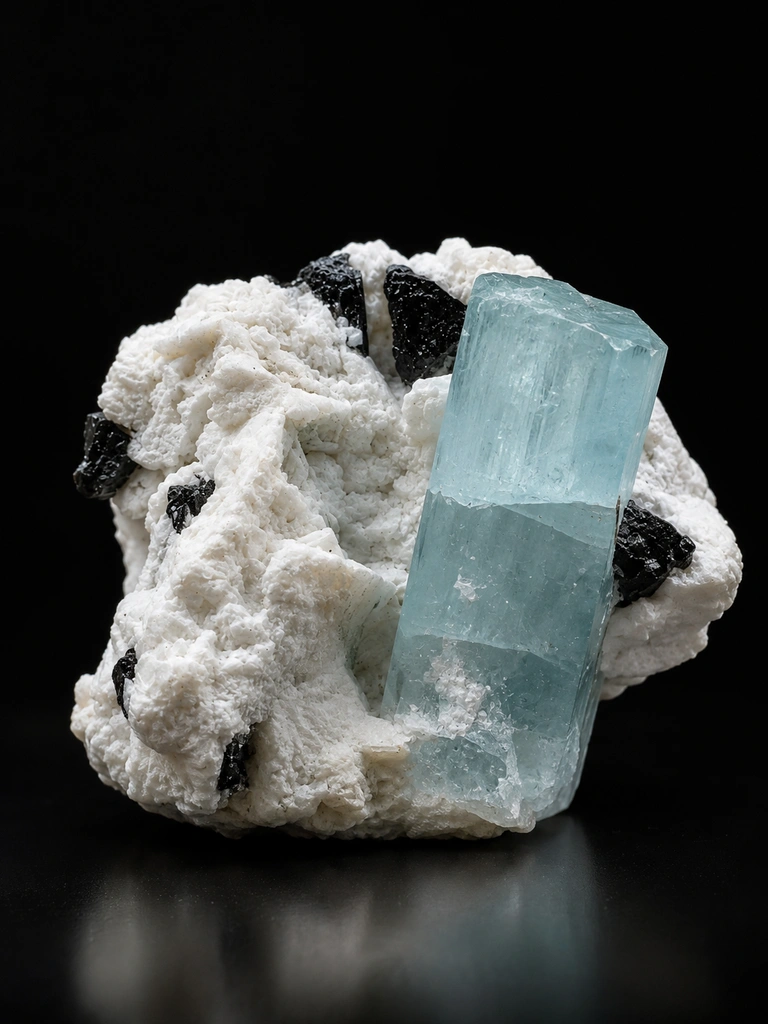 Aquamarine from Alchuri, Shigar Valley, Shigar District, Gilgit-Baltistan, Pakistan image