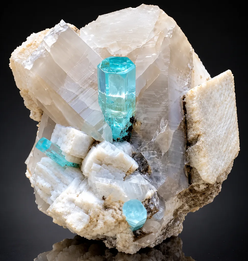 Aquamarine from Alchuri, Shigar Valley, Shigar District, Gilgit-Baltistan, Pakistan image