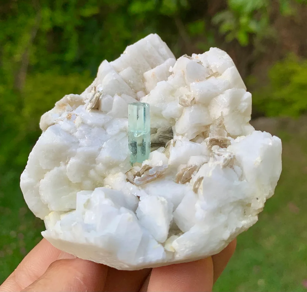 Aquamarine from Dassu, Braldu Valley, Shigar District, Gilgit-Baltistan, Pakistan image