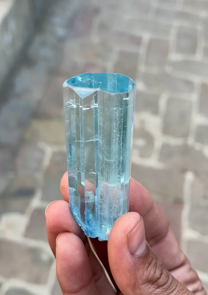 Aquamarine from Pakistan, Gilgit-Baltistan, Shigar District, Shigar Valley