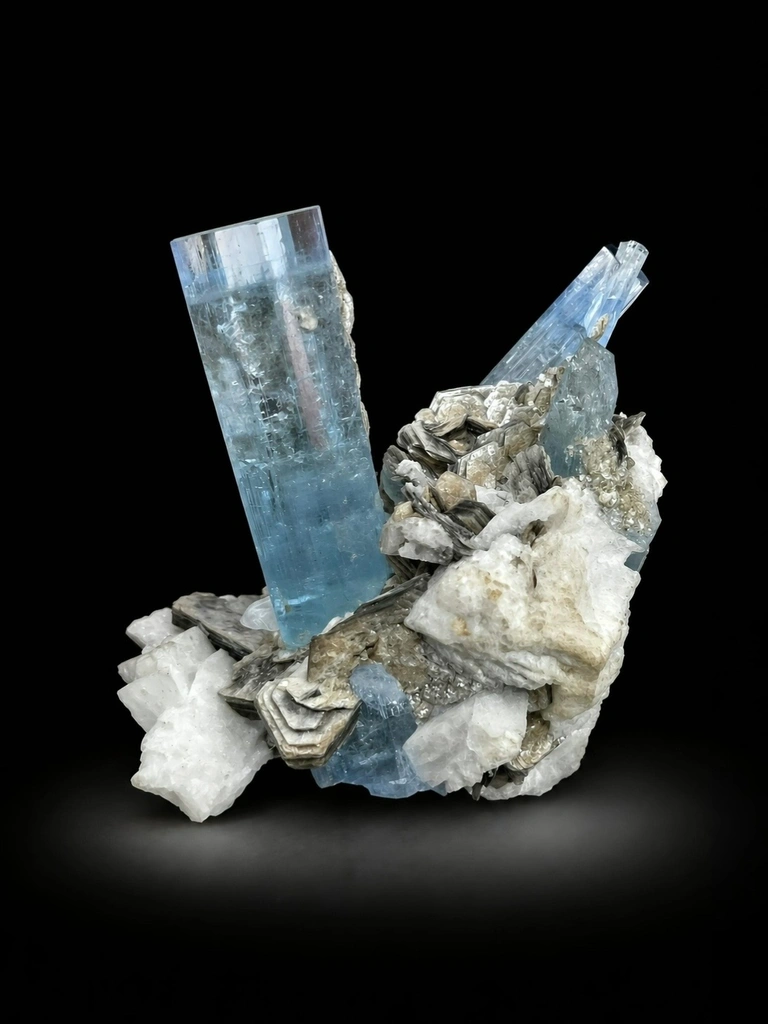 Aquamarine from Shigar Valley, Shigar District, Gilgit-Baltistan, Pakistan image
