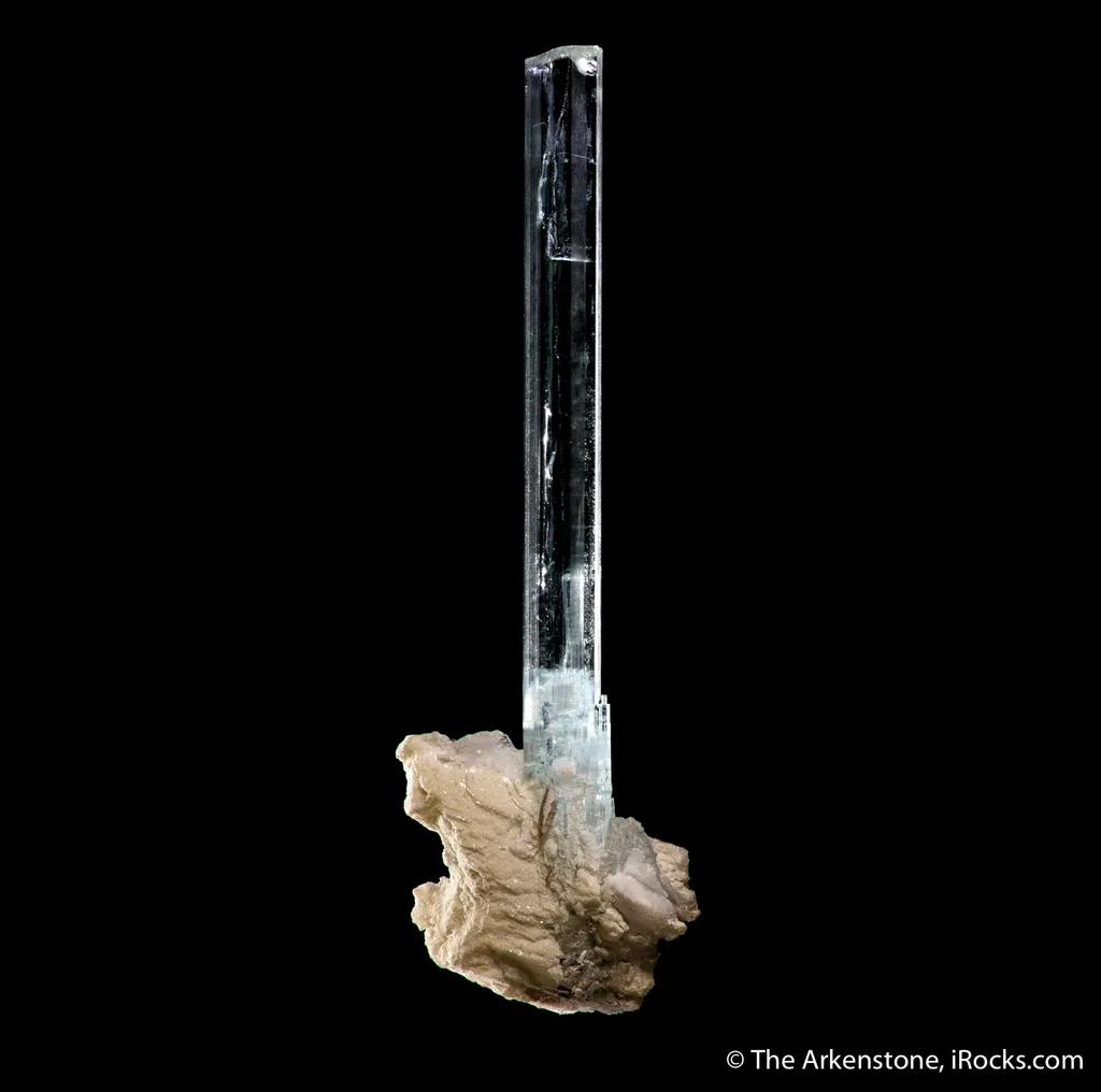 Aquamarine on Albite image