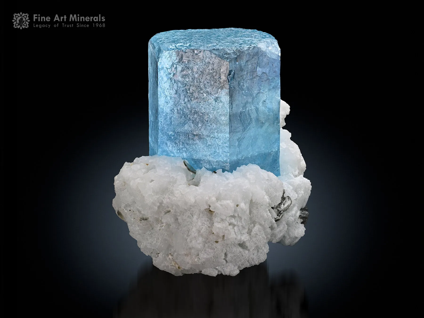 Aquamarine on Albite from Nyt Bruk Mine Pakistan - image 1