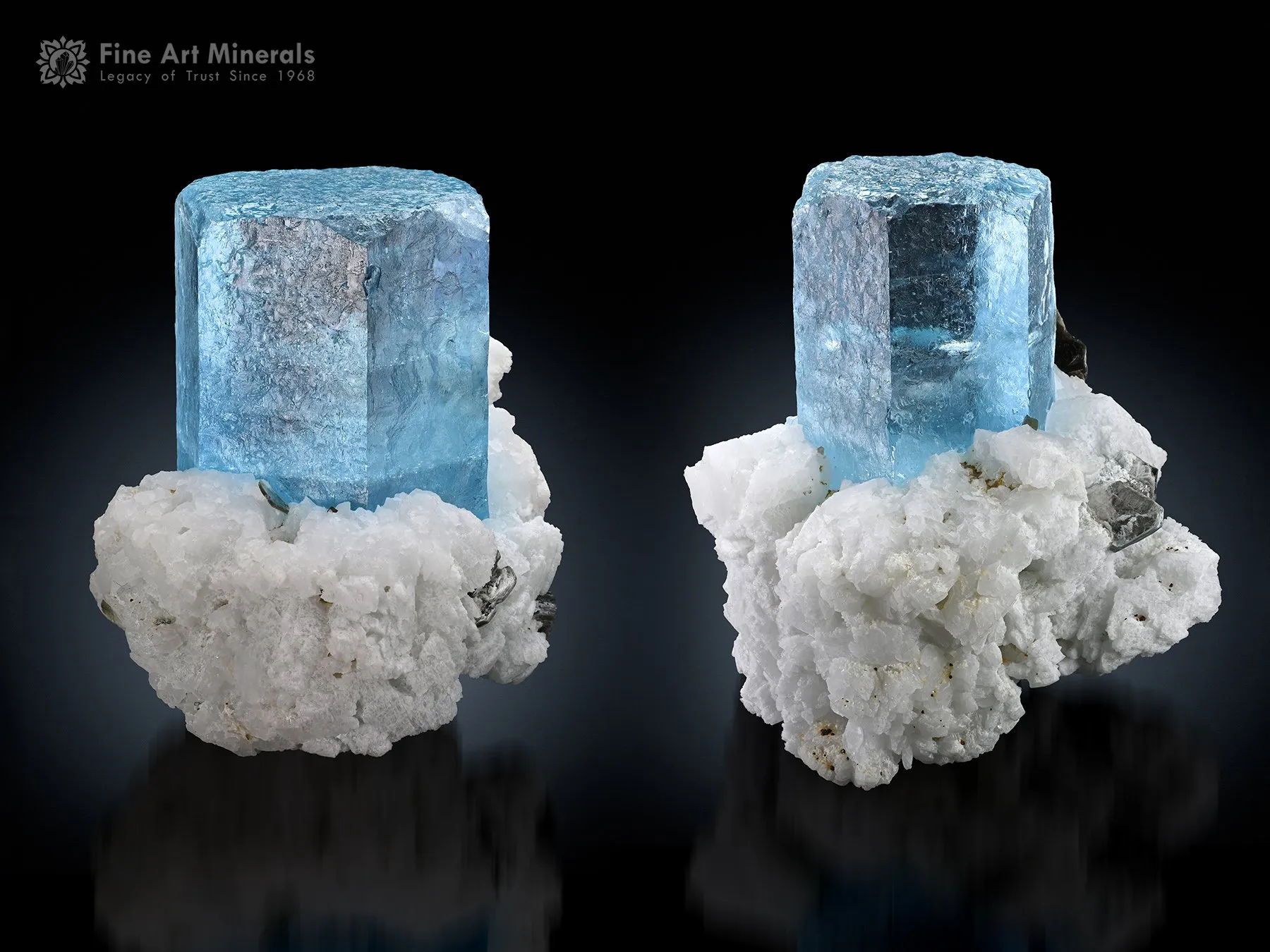 Aquamarine on Albite from Nyt Bruk Mine Pakistan - image 1