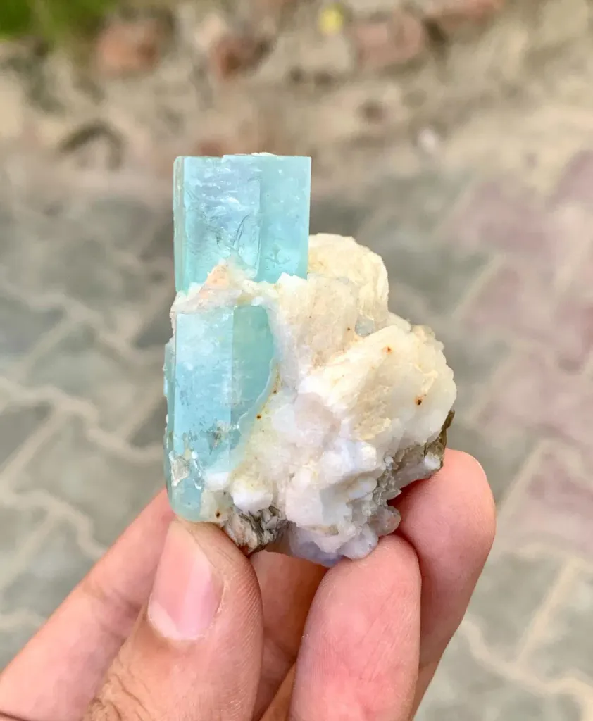 Aquamarine on Albite from Pakistan - image 7