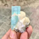 Aquamarine on Albite from Pakistan - image 7
