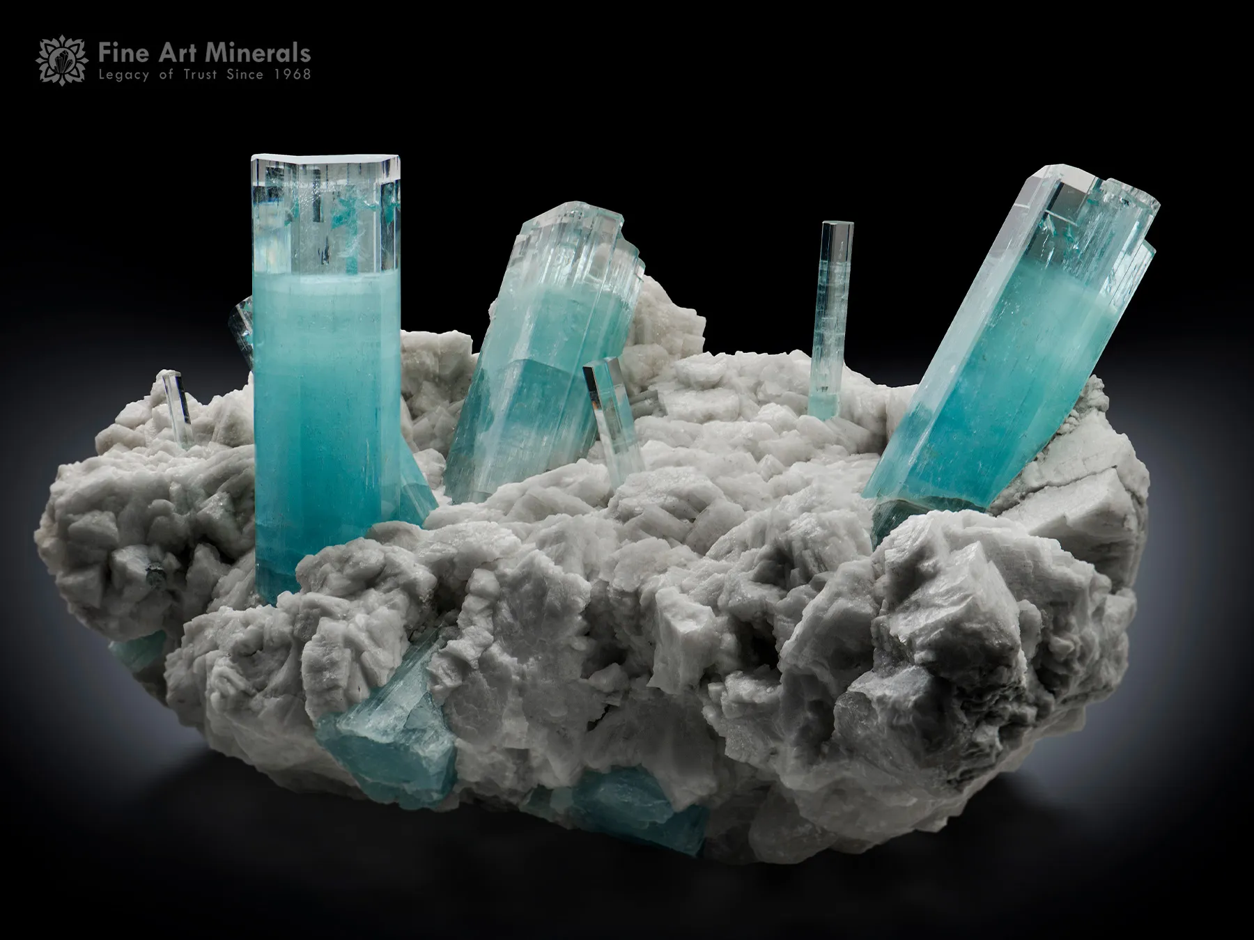 Aquamarine on Albite from Pakistan - image 1
