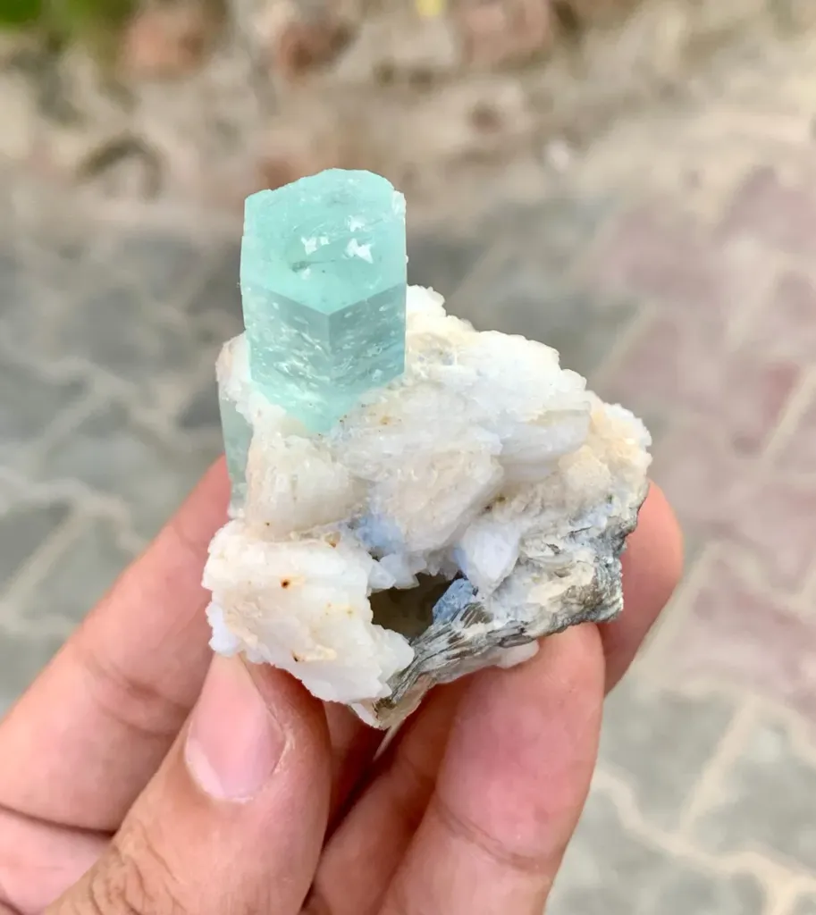 Aquamarine on Albite from Pakistan - image 5