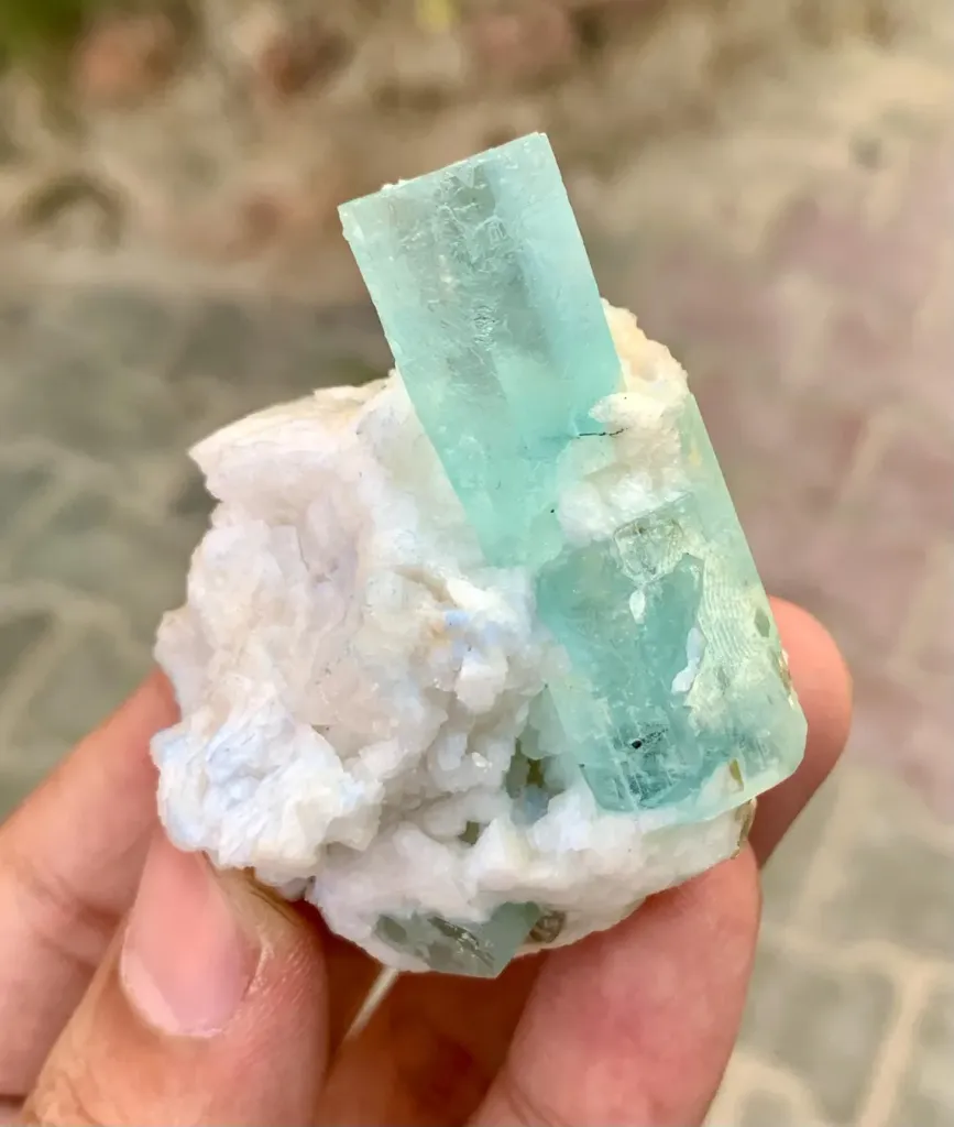 Aquamarine on Albite from Pakistan - image 3