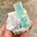 Aquamarine on Albite from Pakistan - image 3