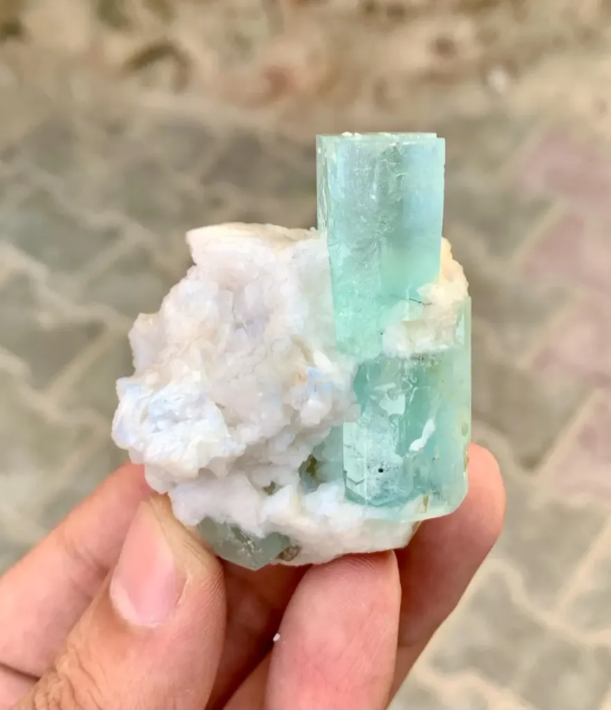 Aquamarine on Albite from Pakistan image