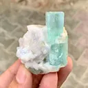 Aquamarine on Albite from Pakistan - image 1