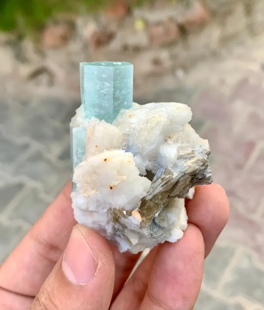 Aquamarine on Albite from Pakistan - image 6