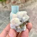 Aquamarine on Albite from Pakistan - image 6