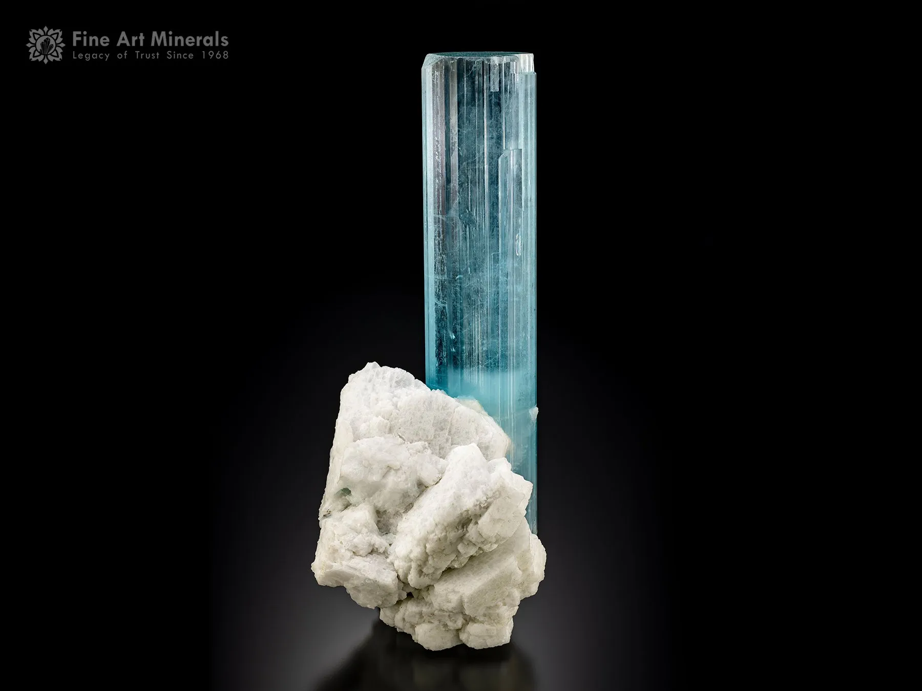 Aquamarine on Albite from Roundu Gilgit Baltistan Pakistan - image 1