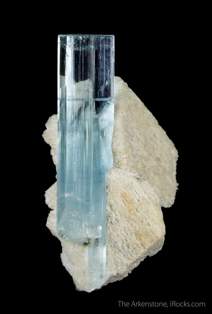 Aquamarine on Feldspar - image 2