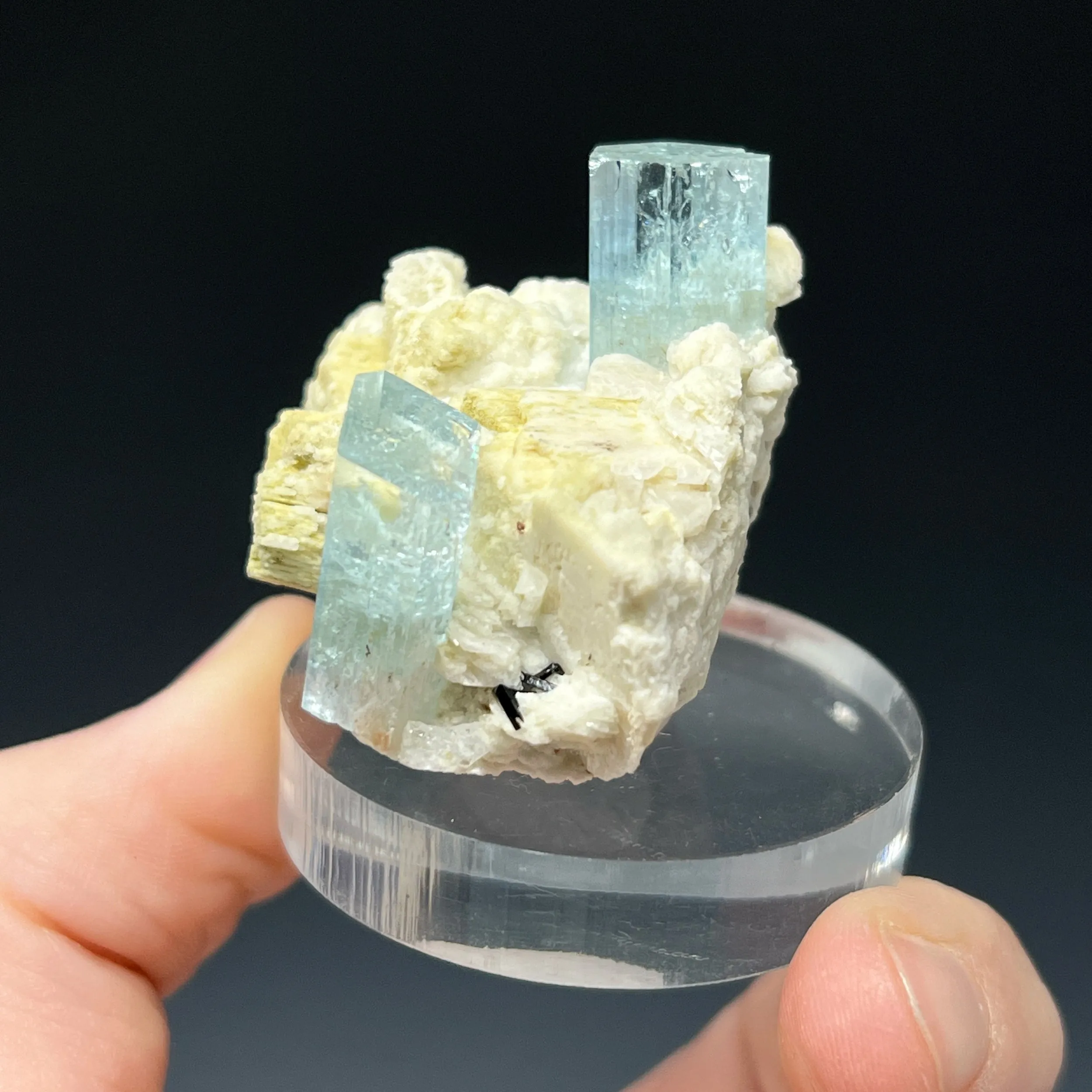 Aquamarine on Feldspar - image 2