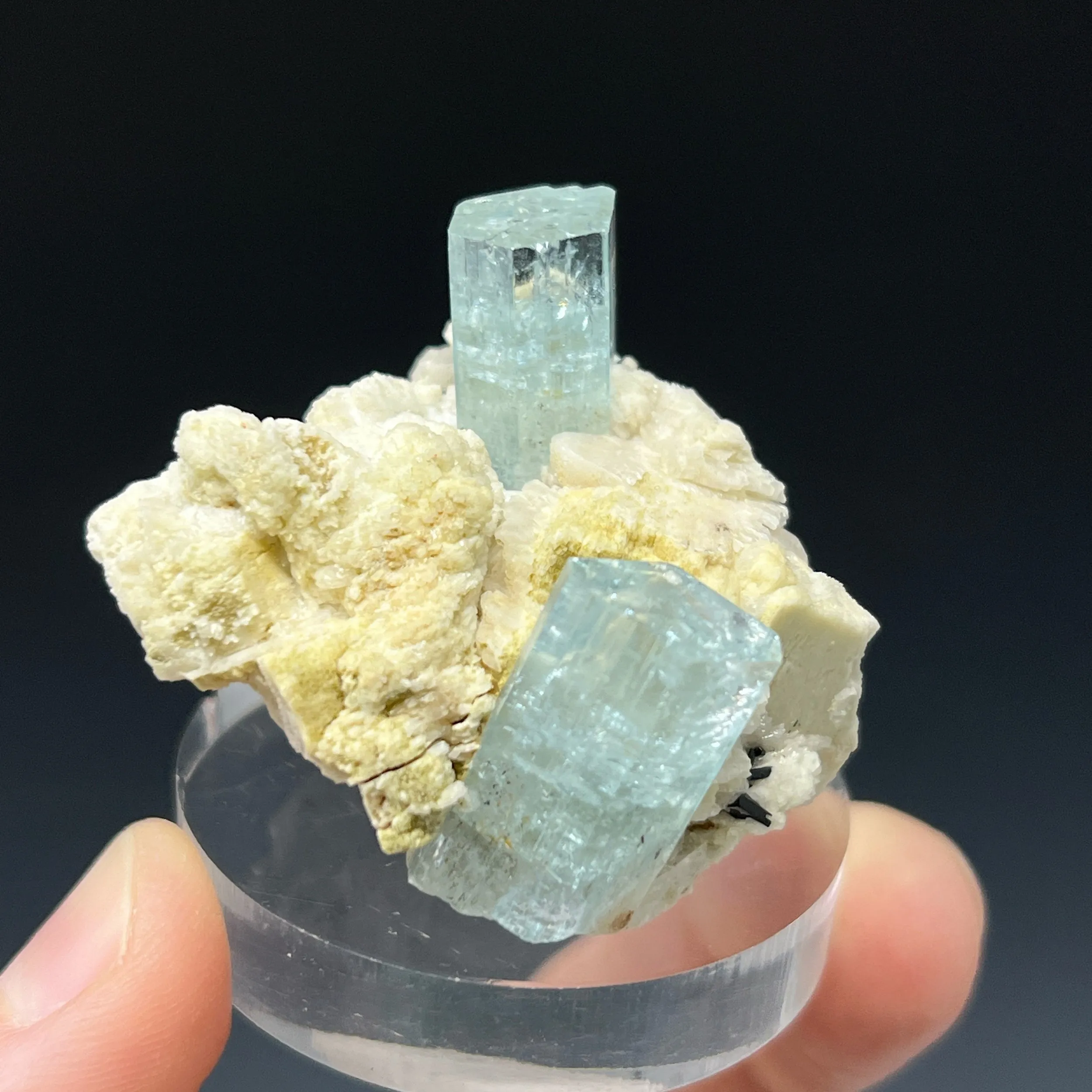 Aquamarine on Feldspar - image 1