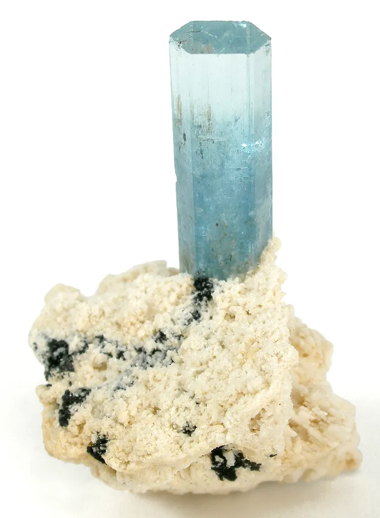 Aquamarine on Feldspar - image 2