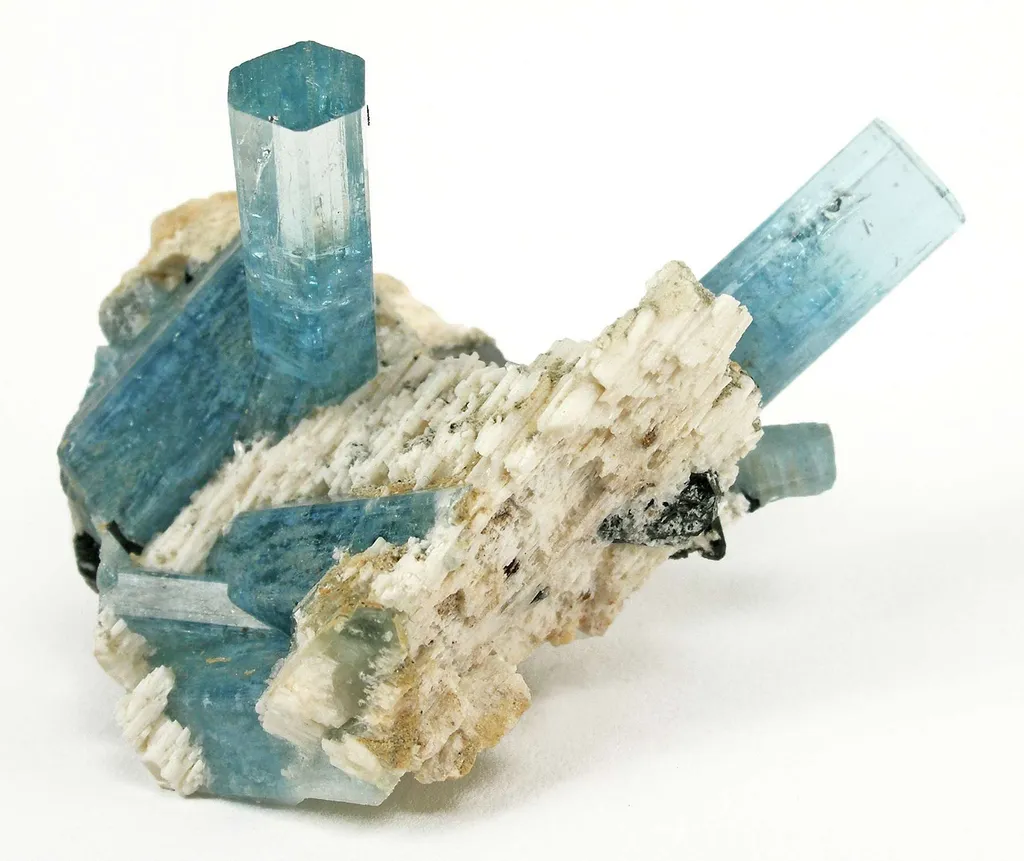 Aquamarine on Feldspar - image 2