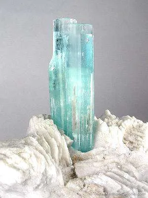 Aquamarine on Feldspar - image 2