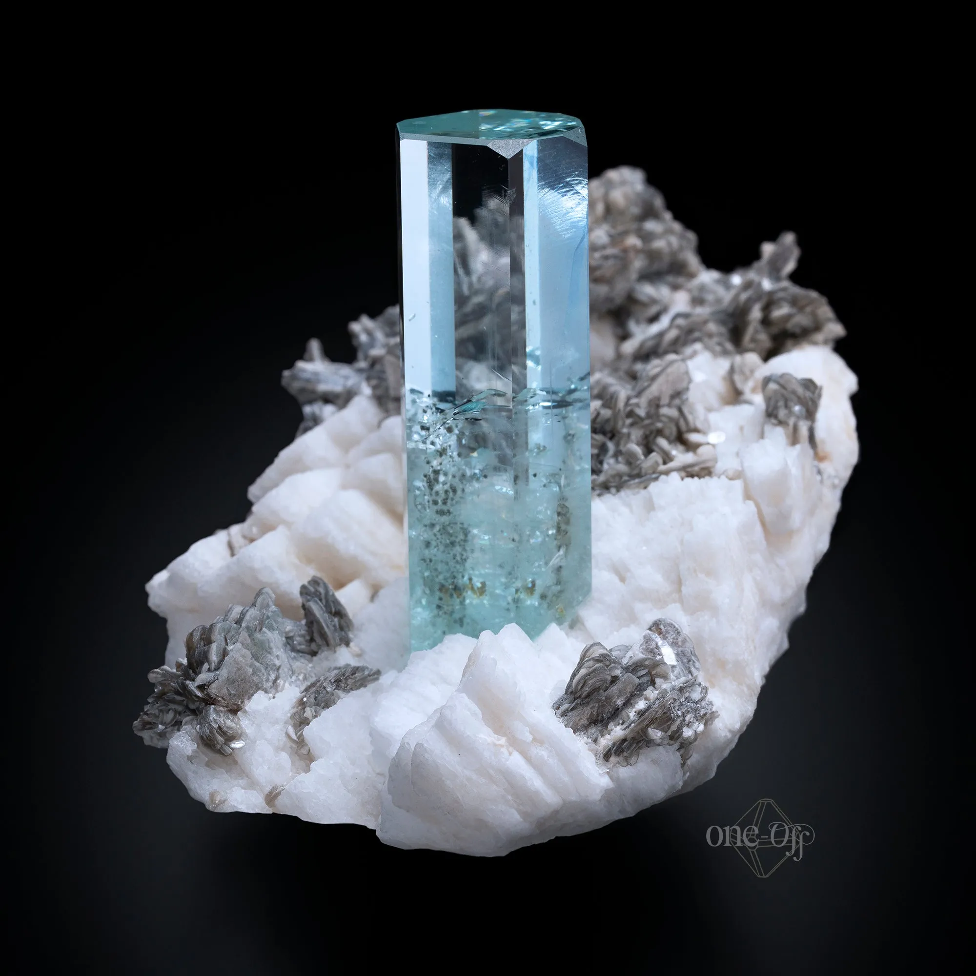 Aquamarine on Feldspar - image 3