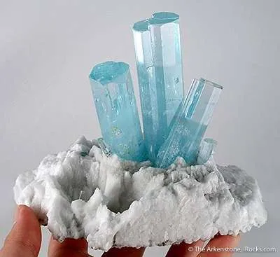Aquamarine on Feldspar - image 2