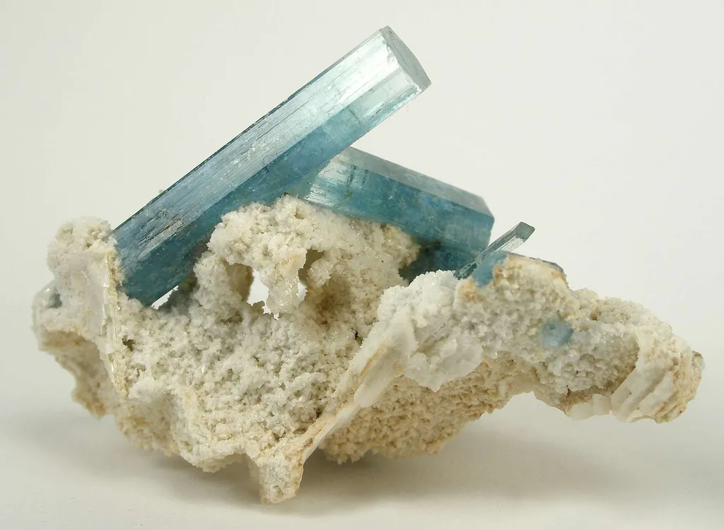 Aquamarine on Feldspar - image 4